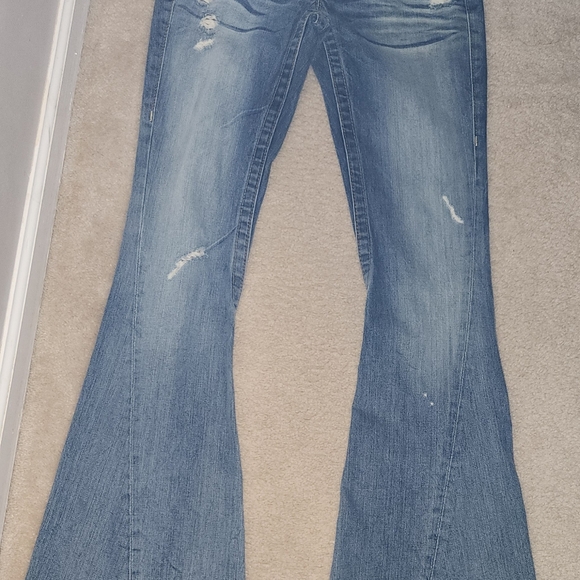 True Religion Lace-Up Cassidy Jean sz 26 x 35 long length Extrawide Leg Opening - Picture 11 of 12